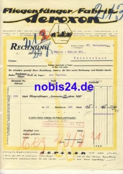 71332 Waiblingen flycatcher factory "Aeroxon" letterhead 1922