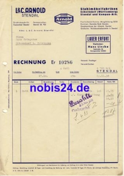39576 Stendal 1938 iron furniture invoice
