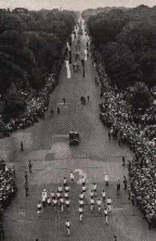 Olympic Games 1936 The relay on the way to the stadium in Berlin's Tiergarten Collective image, not a postcard