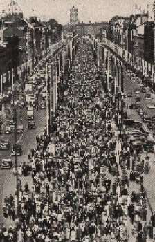 Olympic Games 1936 The Feststrasse Unter den Linden in Berlin in the flag decoration collective picture, no postcard