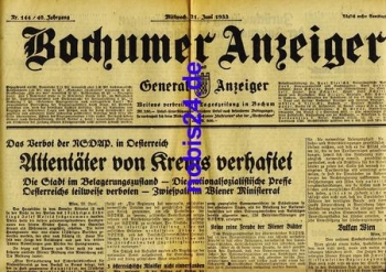 Bochumer Anzeiger 144 Zeitung 1933