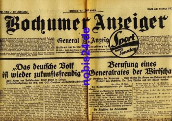 Bochum Gazette 166 Year 1933