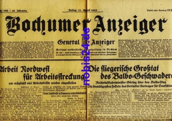 Bochumer Anzeiger 188 Jahrgang 1933