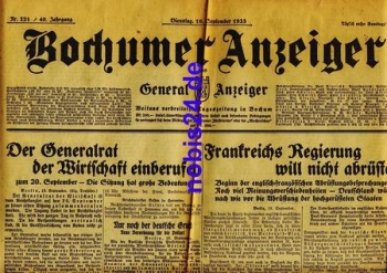 44700 Bochumer Anzeiger 221 Jahr 1933