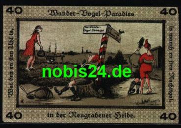 Neugraben-Hausbruch City emergency money Wandervogelparadies worth 40 pfennigs 1921