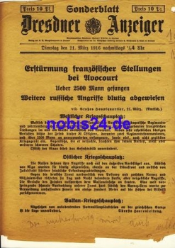 Dresden Sonderblatt Dresdner Anzeiger 1916