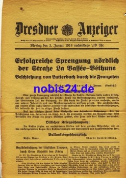 Dresden special sheet Dresdner Gazette 1916
