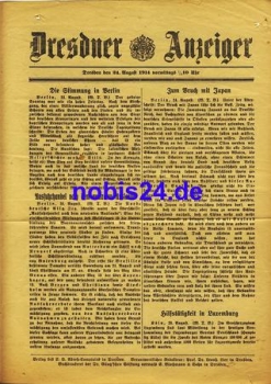 Dresden Sonderblatt Dresdner Anzeiger 1914