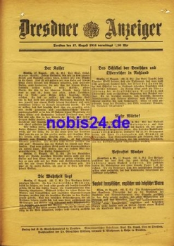 Dresden special sheet Dresdner Gazette 1914