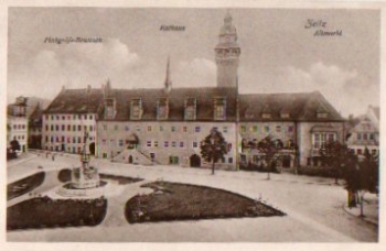 06712 Zeitz Altmarkt Finkgrafe-Brunnen Rathaus  *ca. 1910