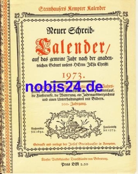 Steinhausen's New Writing Calendar 1973