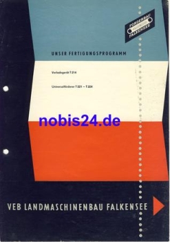 VEB Landmaschinenbau Falkensee 1953 Werbung Prospekt, leider gelocht