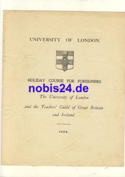 University of London Foreigners 1904 Prospekt