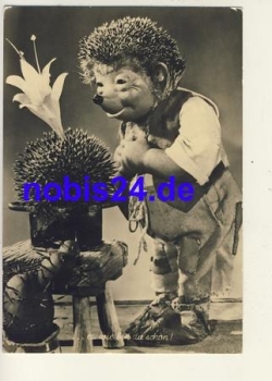 Mecki with flowers hedgehog around 1962