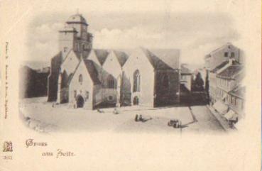 06712 Zeitz Michaeliskirche mit Markt * ca. 1900