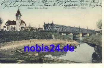 Strasbourg Rheinbruecke France o 1906