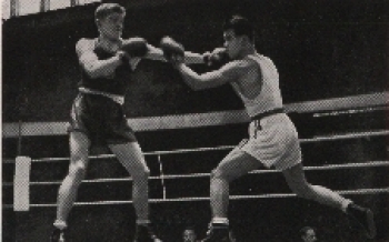 Olympische Spiele 1936 Leichtgewichtskampf zw. Harangi u. Padilla