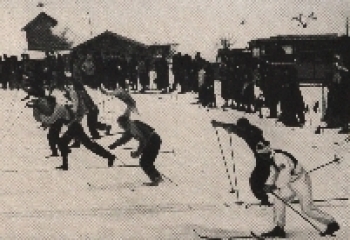 Olympic Games 1936 ski relay collective picture, no postcard