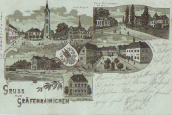 06773 Grafenhainichen ​​​​​​​Cafe Walther Litho Postamt Bahnhof o 3.9.1900