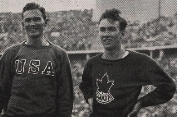 Olympic Games 1936 Glen Hardin and John Loaring, runners collective picture, no AK