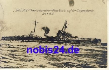 SMS Blücher auf Doggenbank Kaiserlich deutsche Marine *1916