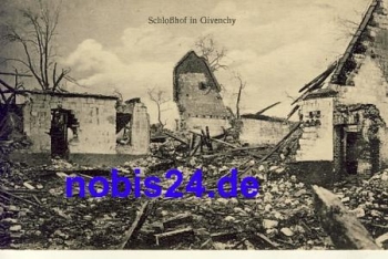 Givenchy zerstörtes Schloß Département Pas-de-Calais *ca.1915