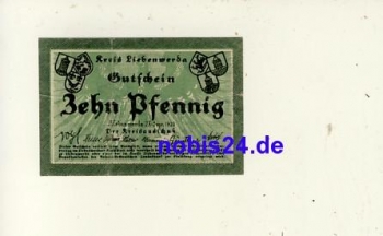04924 Liebenwerda emergency money 10 pfennigs 1920