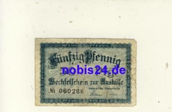 Lubeck emergency money 50 pfennigs 1920