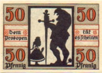 06618 Naumburg city emergency money 50 pfennig child sword 1920