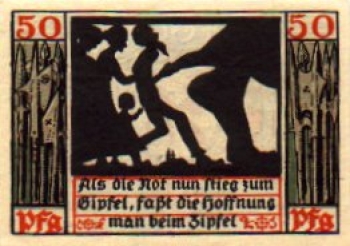 06618 Naumburg Städtenotgeld 50 Pfennige Hoffnung Zipfel 1920