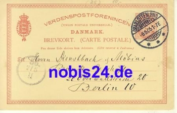 Charlottenlund postal stationary DENMARK o 1905