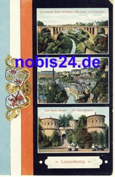 LUXEMBOURG coat of arms map *ca.1915