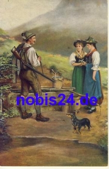 Jäger  mit Dackel *ca.1915