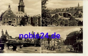 08500 Plauen Town Hall Ebert Bridge *ca.1966