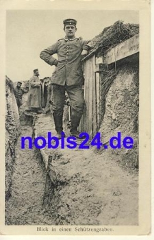German soldier in the trenches World War I field service uniform *ca.1915