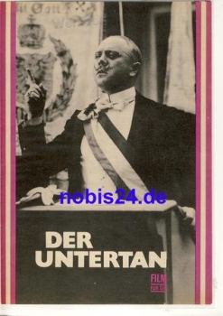 Der Untertan DEFA-Film mit Werner Peters, Paul Esser Blandine Ebinger Progress Filmprogramm 29/75 Film für Sie