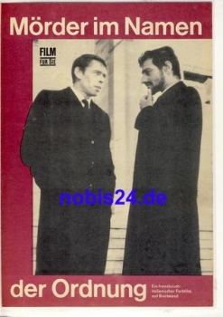 Killers in the Name of Order - France Italy starring Jacques Brel, Catherine Rouvel ​​​​​​​91/72 Progress film program film for you
