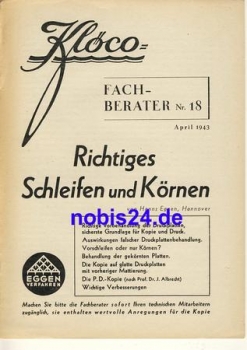 Proper grinding grains No. 18 Klöco 1943 booklet 12 pages