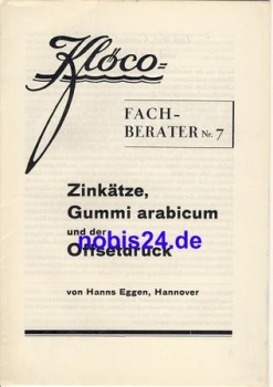 Zinc etching gum arabic and the offset print No.7 Kloeco ca.1950 booklet 16 pages