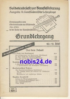 Kaufmann basic course letter 40/41 ca.1942 booklet 30 pages