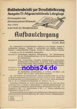 Advanced course letter 25/26 around 1942, booklet 30 pages
