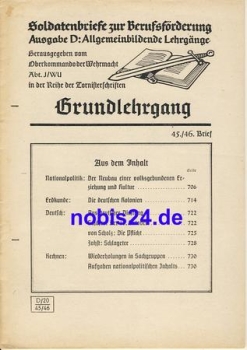 Basic course on Politics Brief 45/46 around 1942, booklet 30 pages