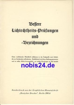 Better lightfastness tests and designations German printer Berlin ca.1950 booklet 7 pages