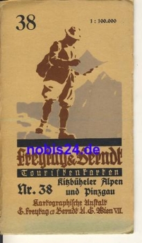 Kitzbuhel Alps tourist map No.38 ca.1930
