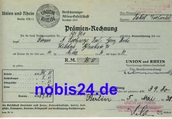 Union and Rhine bonus bill 1931