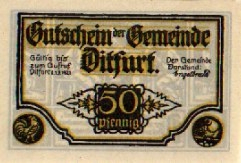 06484 Ditfurt city emergency money 50 pfennigs 1921