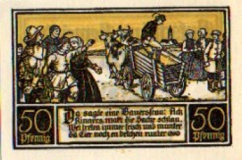 06484 Ditfurt Städtenotgeld 50 Pfennige Eier zusammentreten 1921