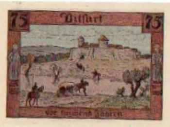 06484 Ditfurt city emergency money 75 pfennigs a thousand years ago field work 1921