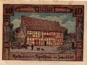 06484 Ditfurt city emergency money 10 pfennigs town hall and Spilhaus from 1330 1921