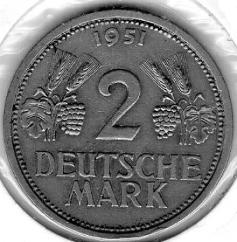 2 D-Mark 1951 J BRD